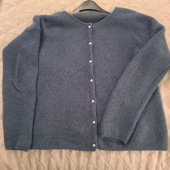Sezane Gaspard Teal Cardigan Sweater - Picture 4 of 4